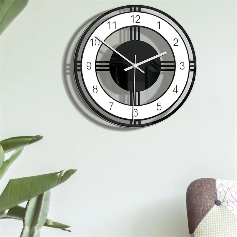 Северный стиль модные простые тихие настенные часы для домашнего декора черный белый тип настенные часы кварцевый современный дизайн таймера 21110