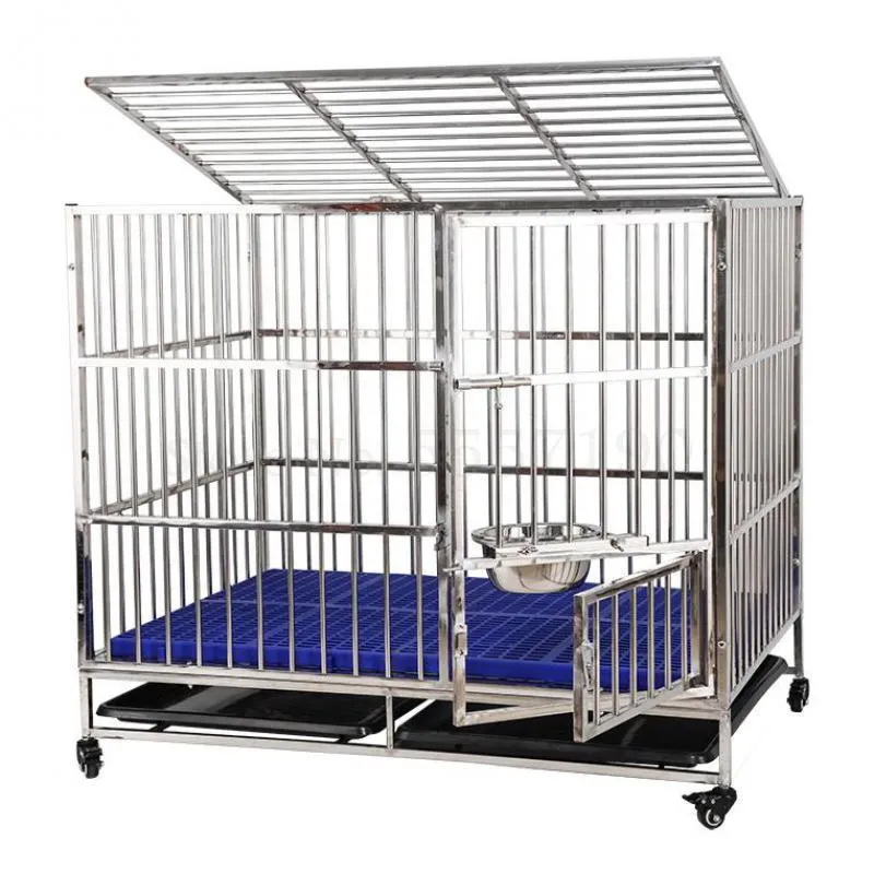 Stainless Steel Dog Cage Live Bottom Small Medium Large Dog Pet Cage