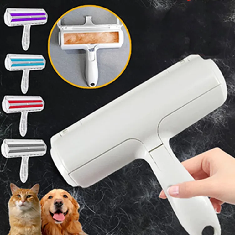 Pet Hair Roller Remover Lint Brush 2-Way Dogs Cat Comb beauty tools Convenient Cleaning Fur Brushes Base Home Furniture Sofa Clothe FHL165-WLL