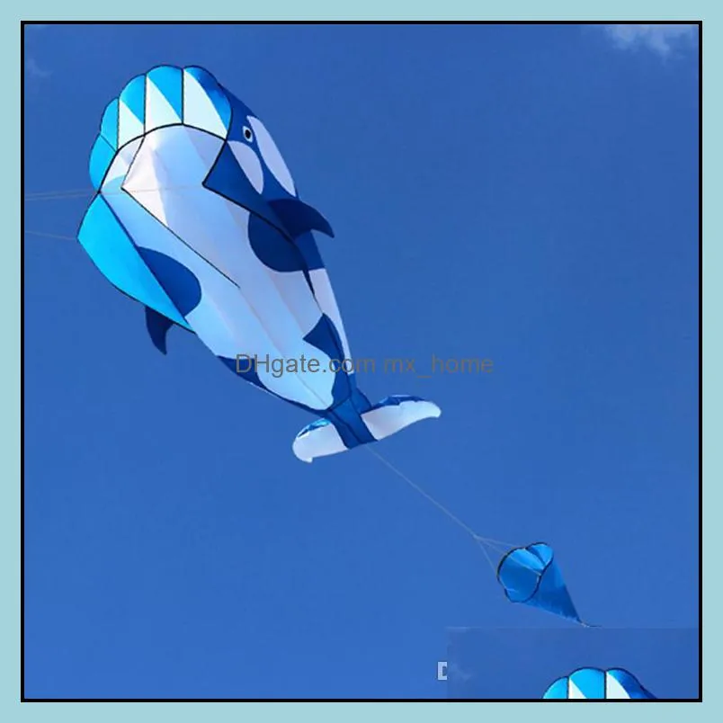 3D Kite Huge  Whale Flying Kite Beach Easy to Fly Frameless Soft Parafoil Sports Beach Kite with 30m Flying Line Gift