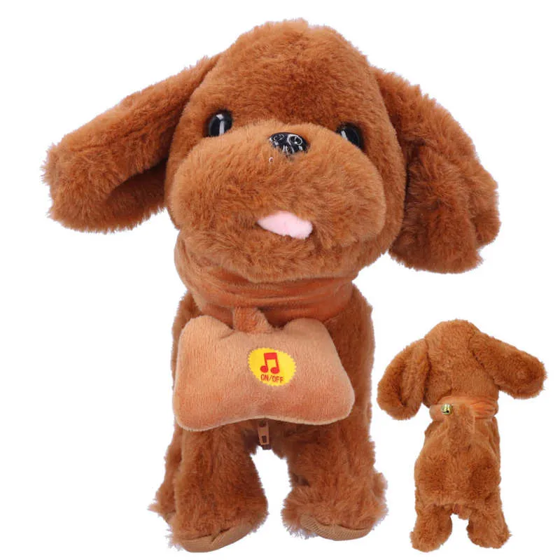 Chiens électroniques en peluche interactifs, animaux de compagnie, Robot, support d'écorce de chien, jouets électroniques de marche, cadeaux pour enfants et bébés