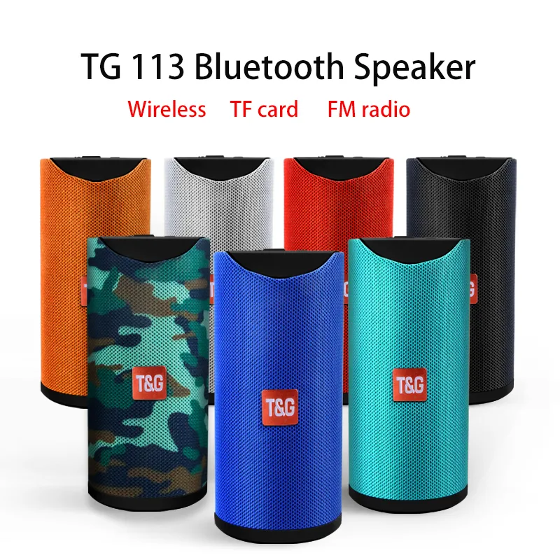 TG113 Bluetoothスピーカーワイヤレス屋外スポーツ携帯用スピーカーは、コンピューター携帯電話1200MAh用のTFカードFMラジオステレオをサポートします。