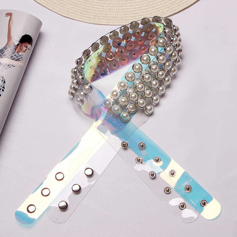 Rhinestone Belt For Women Plus Size Clear Transparent White  display picture 2