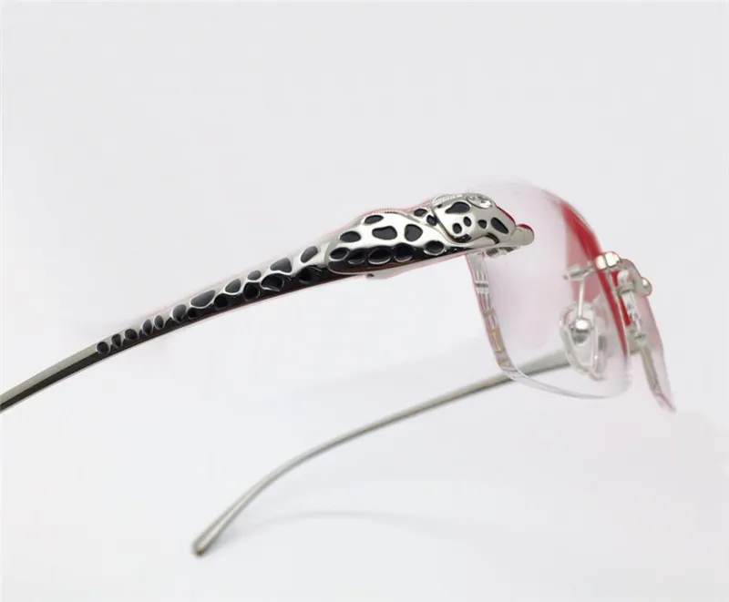 Versatile Square Frame Rimless Optical Glasses With Animal Design 