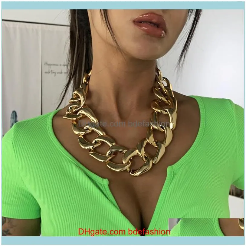 Exaggerated Thick Chain Necklace Punk Style Hip Hop Metal Large For Women Party Goth Jewelry 2021 Chokers