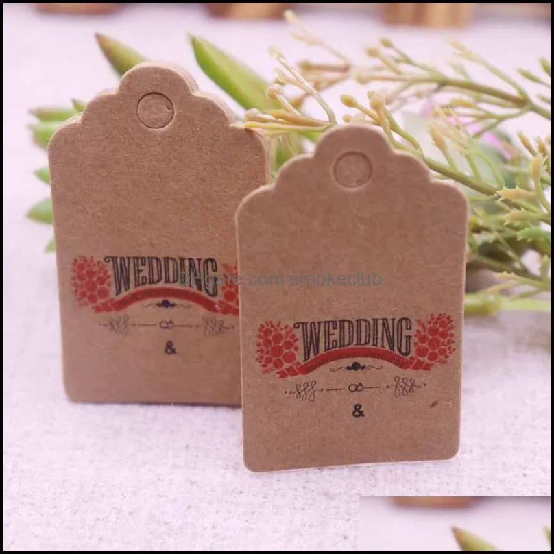 Gift Wrap 100Pcs DIY Made With Heart A Variety Of CARDS Paper Tags Scallop Head Label Luggage Weddingprice Hang Tag 5x3cm In 2021