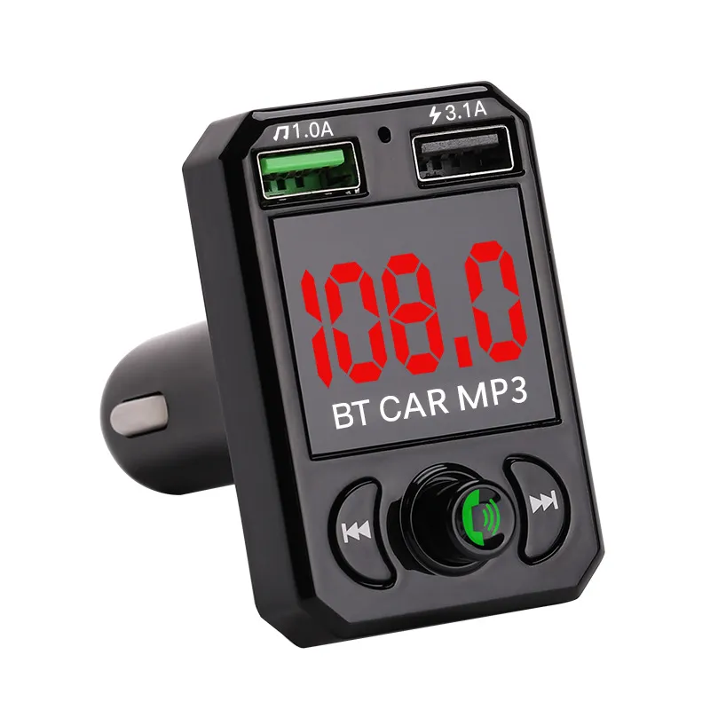 A6 FM Nadajnik Aux Modulator Bluetooth Zestaw głośnomówiący Zestaw samochodowy Audio Odtwarzacz MP3 z 3,1A 30 sztuk / partia Pakiet detaliczny