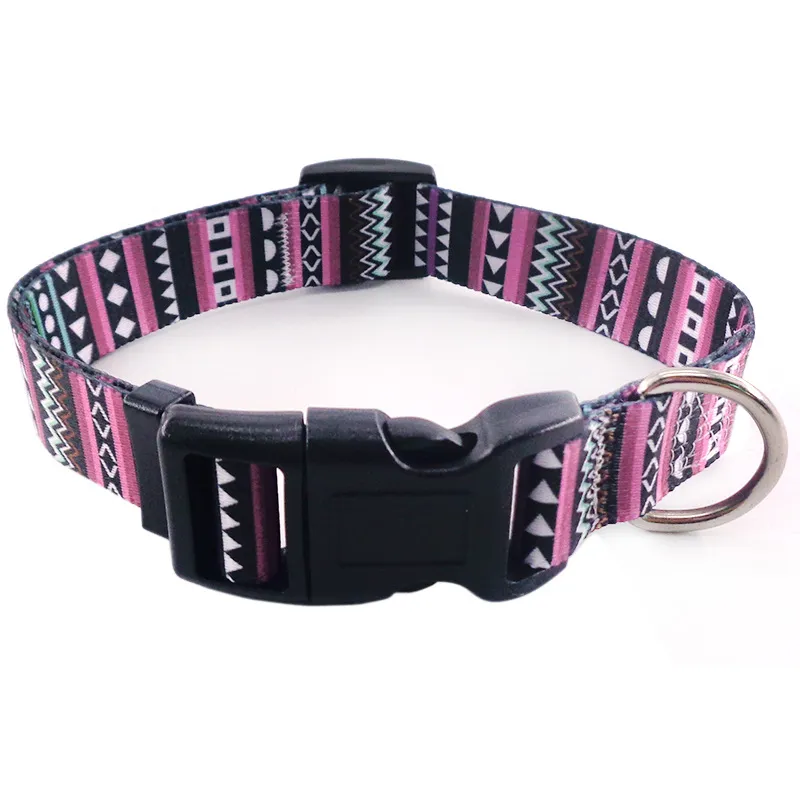 Pet Cat Dog Collar Comfortable Colorful Sublimation Adjustable Pet Collar Fadeproof Printing Designer Bohemian British Style 