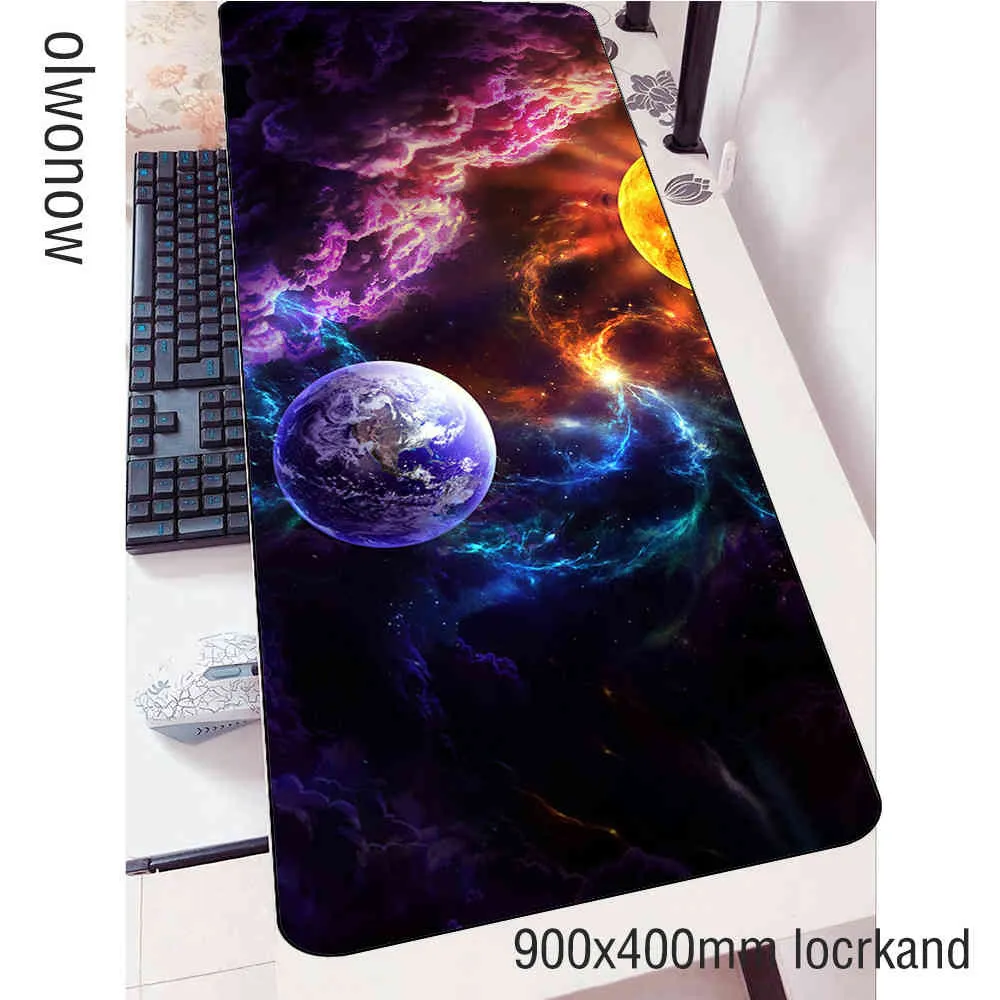 الفضاء sci fi mousepad 900x400x3 ملليمتر سحابة الألعاب ماوس الوسادة ألعاب حصيرة مكتب الكمبيوتر padmouse لوحة المفاتيح الملونة locrkand لعب الحصير