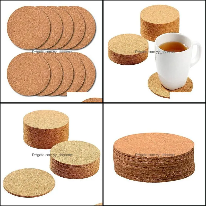 Mats & Pads 10 X Round 90mm * 3mm Cork Bar Drink Coasters 90mm, Thick *Malleable And Flexible, Easily Cut Into Different Shapes