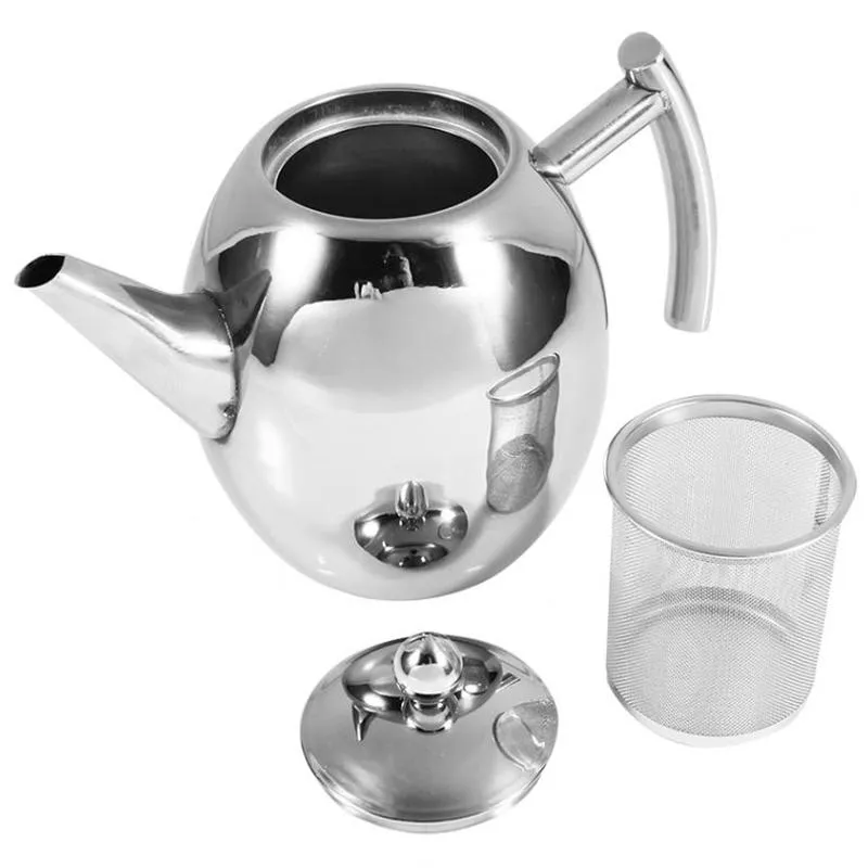 Chaleira de café de bule de aço inoxidável com filtro grande capacidade resistente ao calor potenciômetro infuser escritório teaware conjunto de chá home