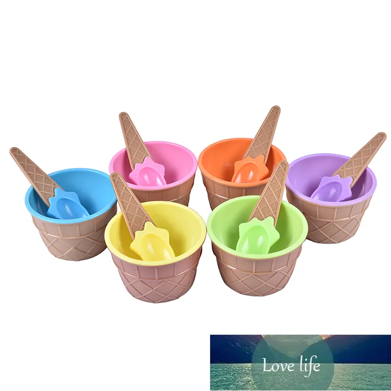 1Set Ice Cream Bowl Spoon Slime Tool Mold Crystal Slime Storage Tool omröring Cup Barn Interaktiv leksak för bomull Clay DIY Kit Fabrikspris Expert Design Kvalitet