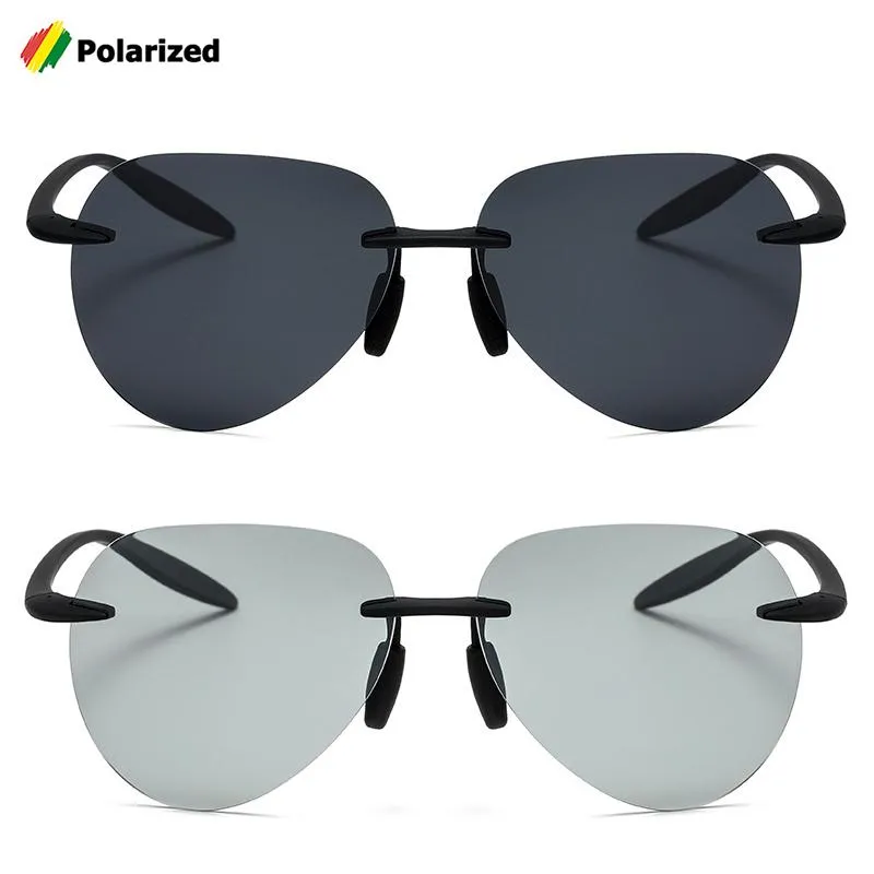 Sunglasses JackJad 2021 Fashion Sport TR90 Rimless Frame Style Polarized Men Pilot Vintage Retro Brand Design Sun Glasses 3028