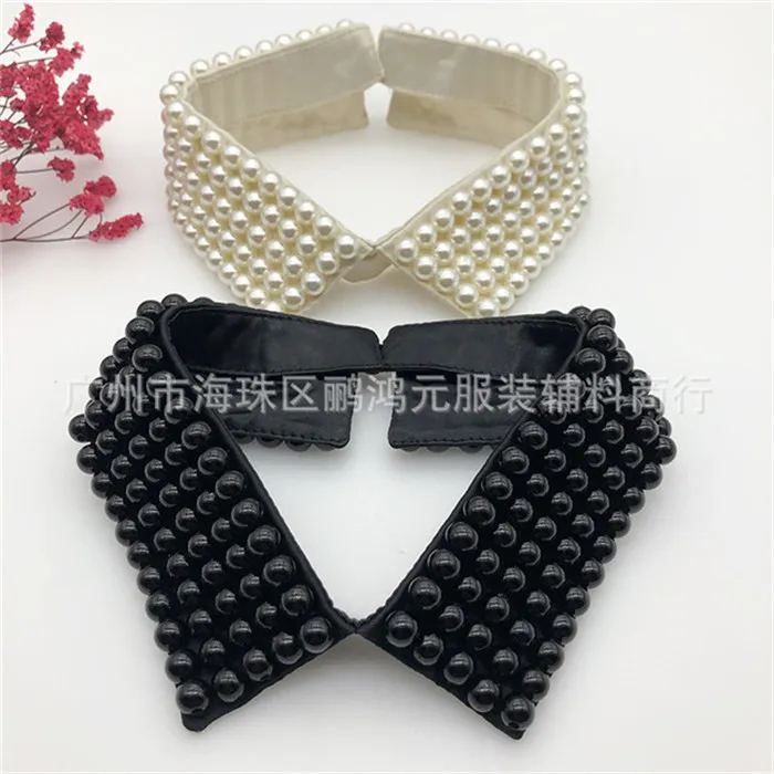 Yay Ties Kadınlar Rhinestone El Yapımı Boncuk Faux İnciler Katmanlar Önlük Yaka Sahte Yaka Takı Ayrılabilir Kolye Gerdanlık Bez Aksesuarları