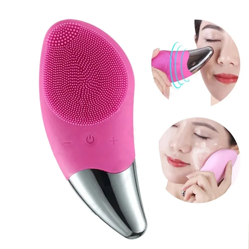 Mini Elektrische Gezichtswassers Reinigingsborstel Apparaat Siliconen Sonic Face Cleaner Deep Pore Skin Massager Face