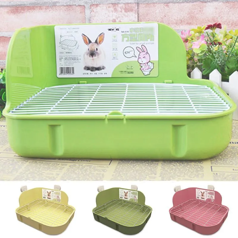 Evcil Hayvanlar Tavşan Tuvalet Kare Yatak Tava Lazımlık Trainer Yatak Çöp Kutusu Küçük Hayvanlar için Temizlik Malzemeleri Bırak Gemi