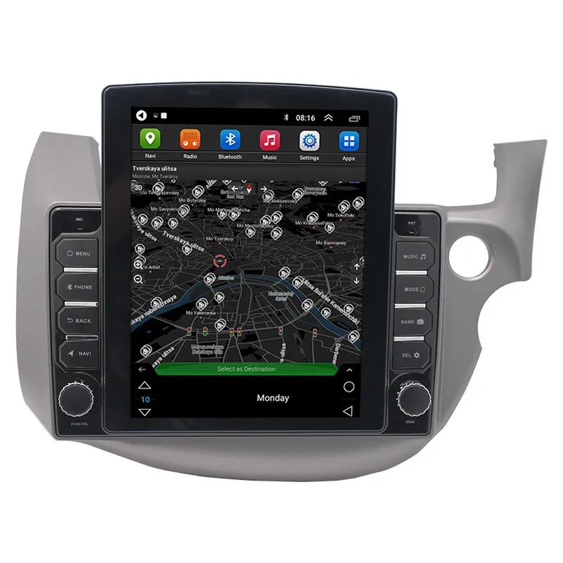 Lettore Android stereo con schermo verticale per dvd per auto per Honda FIT 2008 Supporto per navigazione GPS con radio automatica Controllo del volante