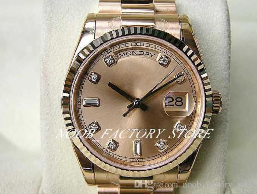 Factory Men Watch 2813 Mouvement automatique Classique 36MM OR JAUNE CHAMPAGNE Cadran diamant 118238 Montre-bracelet avec boîte d'origine Divi254i