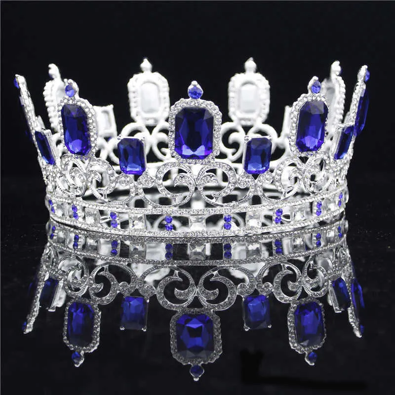 Rhinestone Tiaras i korony Wedding Włosy Biżuteria Kryształowa Nakładka Panna Młoda Korona Królowa Królowa Diadem Prom Korant Włosy Ozdoby X0625