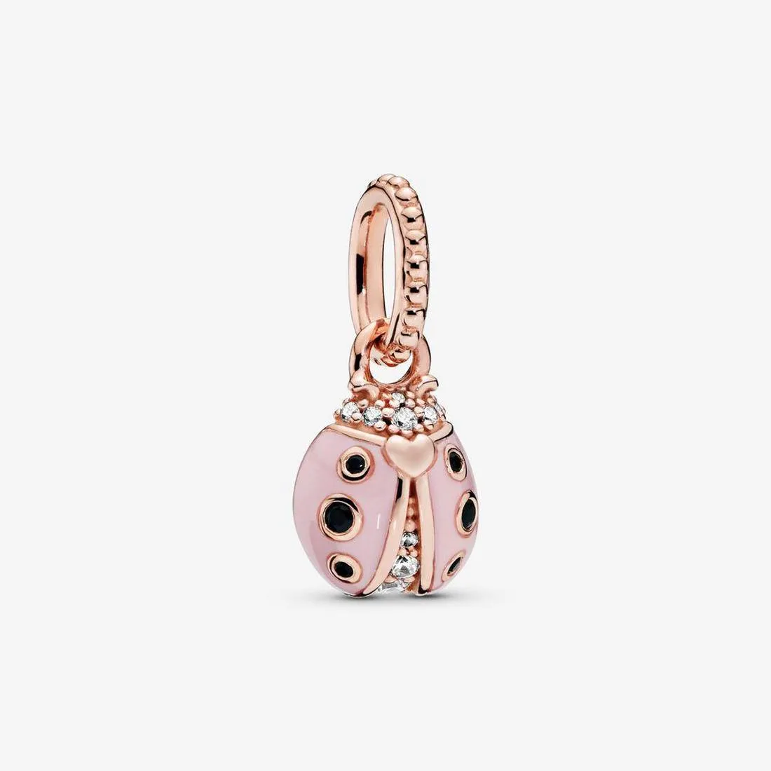 Echte neue Ankunft 100 % 925 Sterling Silber rosa Marienkäfer Anhänger Modeschmuck machen für Pandora Frauen Geschenke