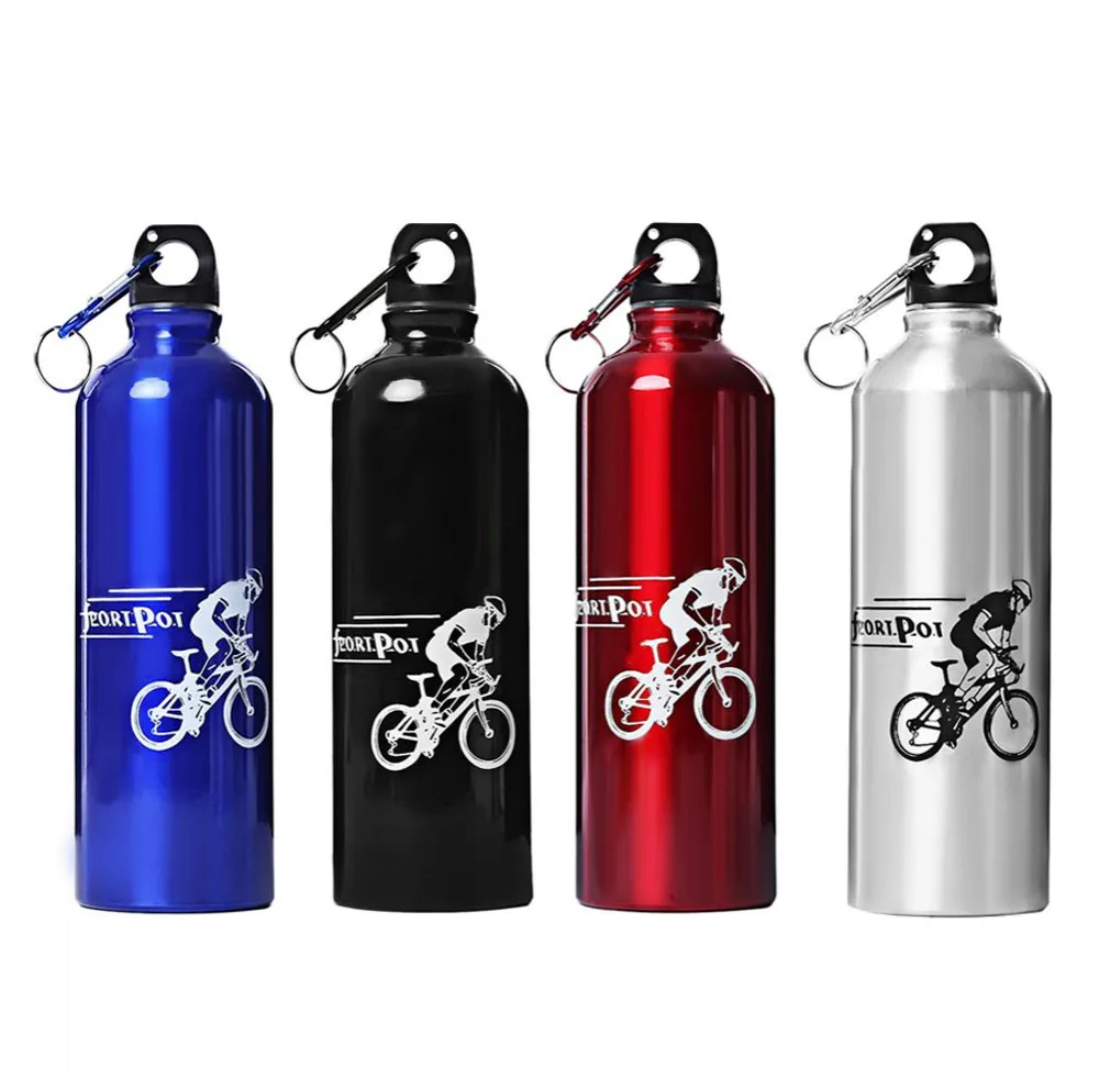 Vente en gros - Nouveau 750ML bouteille de sport en alliage d'aluminium portable bouteille d'eau avec crochet porte-clés pour les sports de plein air cyclisme camping bouteille d'eau