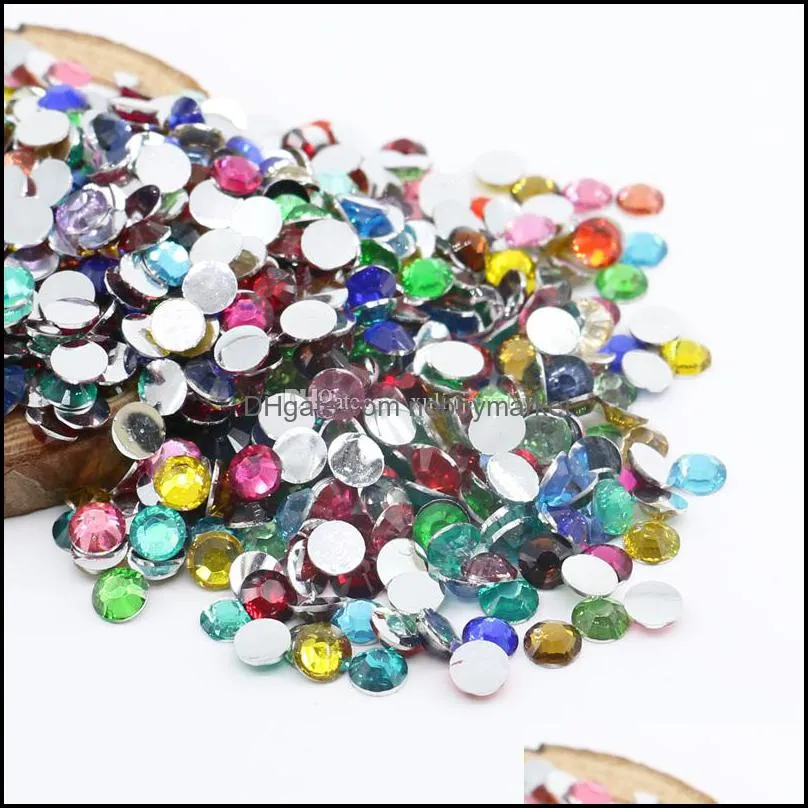 Assorted Color Flatback Rhinestones, Mixed Color Resin Flat Back Beads For DIY Deco 3mm,4mm,5mm,6mm