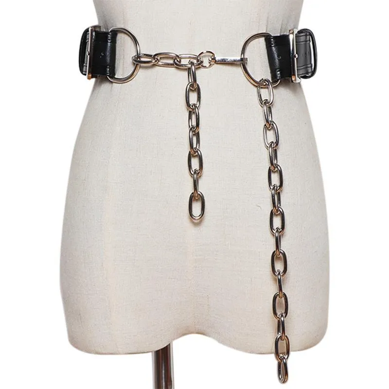 Belts Fashion Waistband Belt Faux Leather Unisex Punk Waist Chain Dress For Ladies All-Match Jeans Decor Clothes Accessories