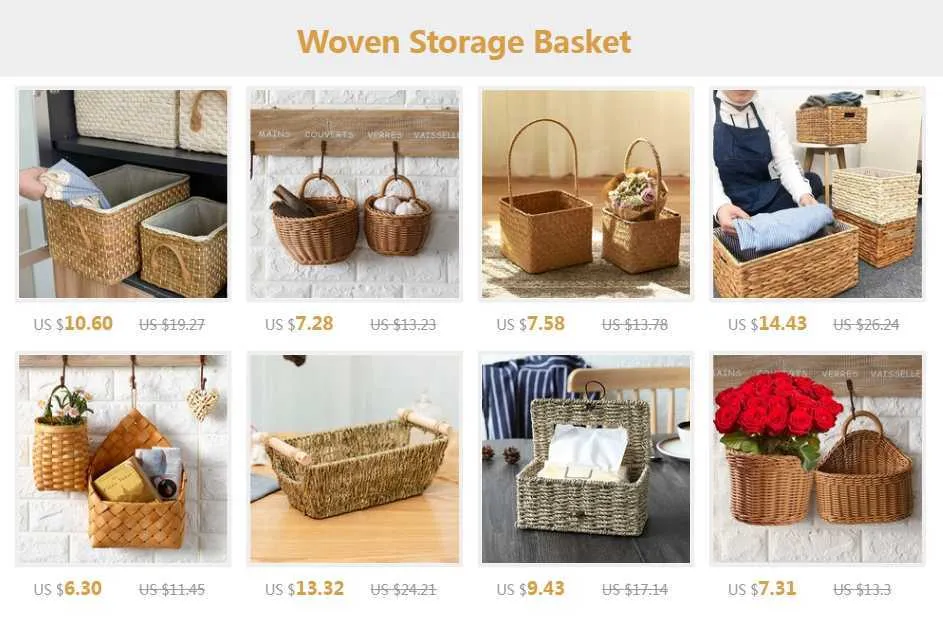 Coffre De Rangement, Panier à Linge Rectangulaire, Panier En Osier Avec