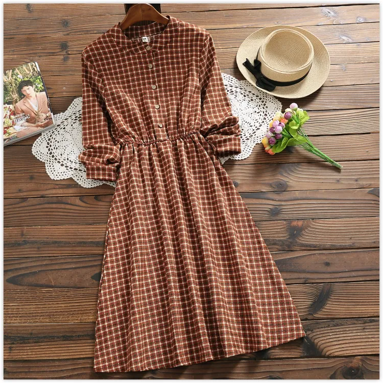 knee length brown dress Brown Long Sleeve Paris Mini Dress main image 1