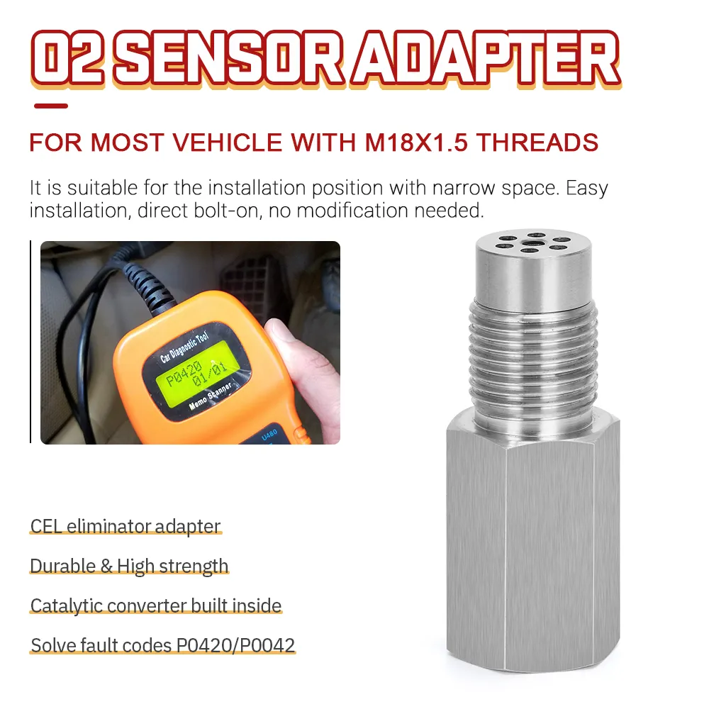 PQY – Sauerstoff O2 Sensor Abstandshalter Adapter, Bung Katalysator  Befestigung, Motorlicht Prüfen, O2 Sauerstoffsensor PQY OSE03 Von 4,82 €