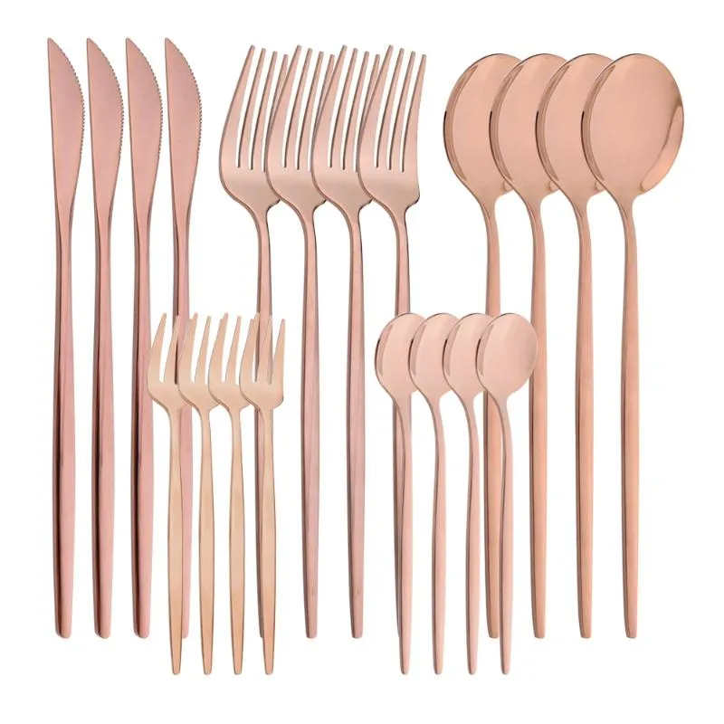 Conjuntos de utensílios de jantar define espelho rose faca garfo de chá de mesa de mesa de mesa de talheres de aço inoxidável talheres de talheres de talheres de cozinha jantar de cozinha