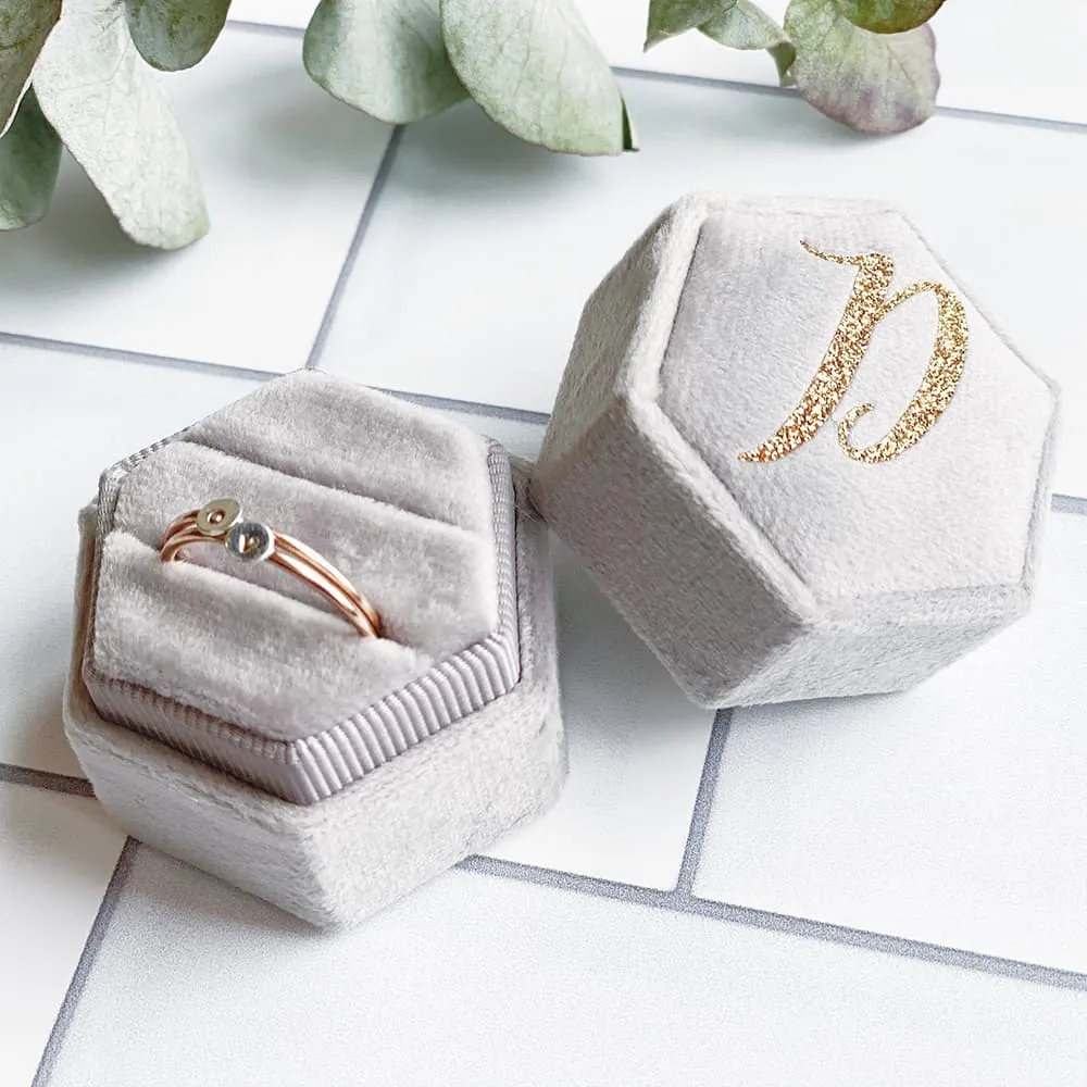 Elegant Blush Pink Ring Box for Engagement and Wedding Ceremony