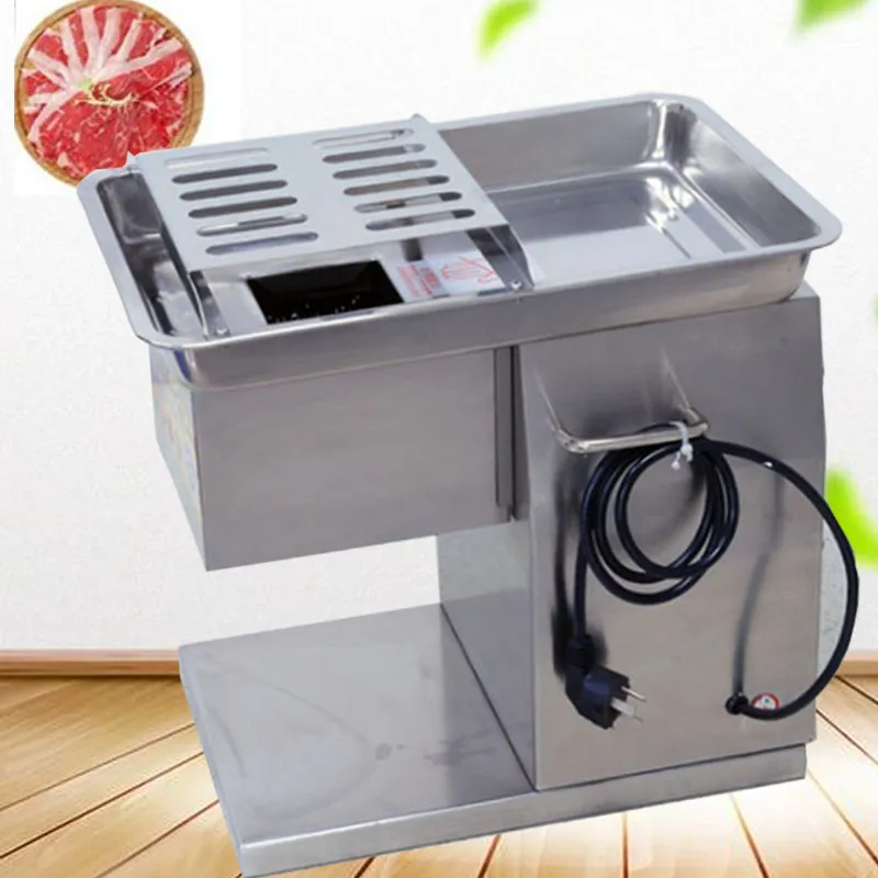400 kg/h automatisk elektrisk köttgrönsaksskärning Skivmaskin kommersiellt köttblock Slicer Cutter Price 220V