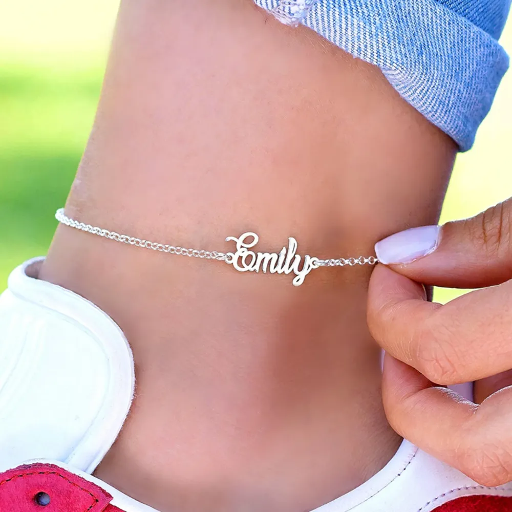 Custom Personalized Stainless Steel Anklet Bracelet With Name Bracelet For Women Daily Foot Jewelry With Name And Leg Chain From Lingleeabc 3.19 DHgate.Com