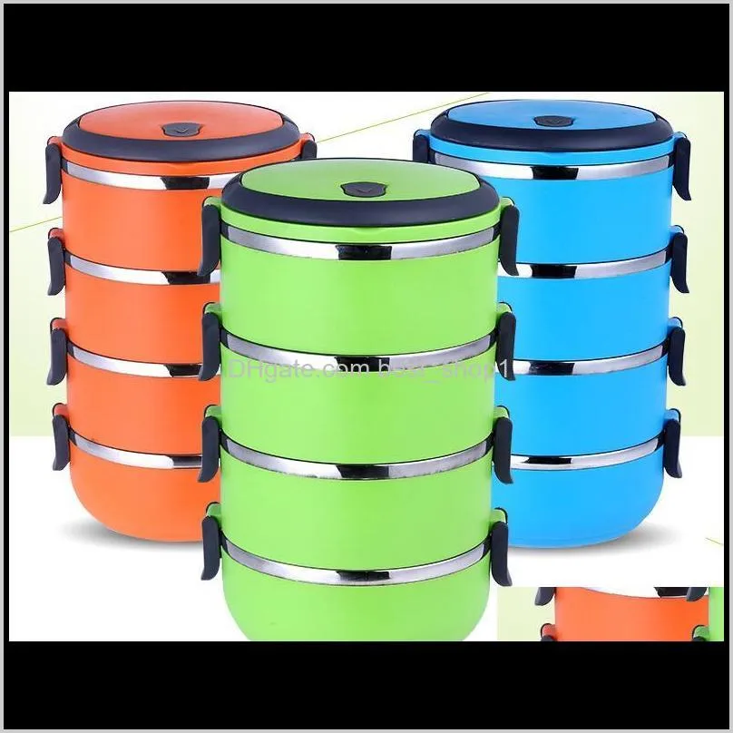 Din sets sets 304 roestvrijstalen lunchbox Food Storage Container Thermische Bento Box met handgreep RQCPF MAFDT