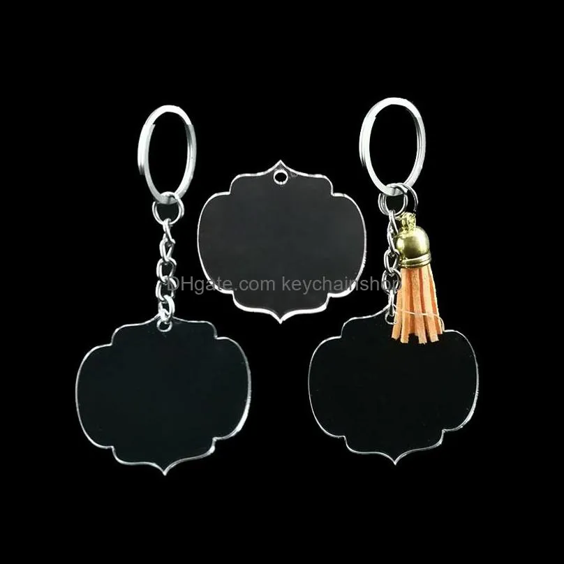 10PCS Irregular Shape Acrylic Sheet Transparent Acrylic Small Size Pendant Keychain Ring for Party Event Guest Gifts