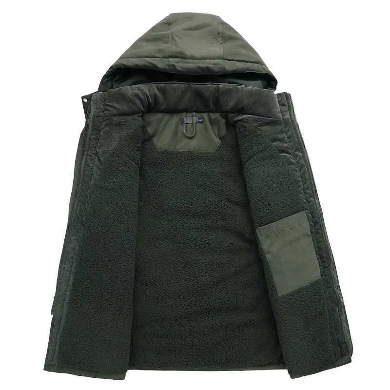 Giacca Invernale Uomo Taglie Forti Con Cappuccio E Zip - Antivento, Fodera In Sherpa, Ideale Per Trekking E Vita Quotidiana