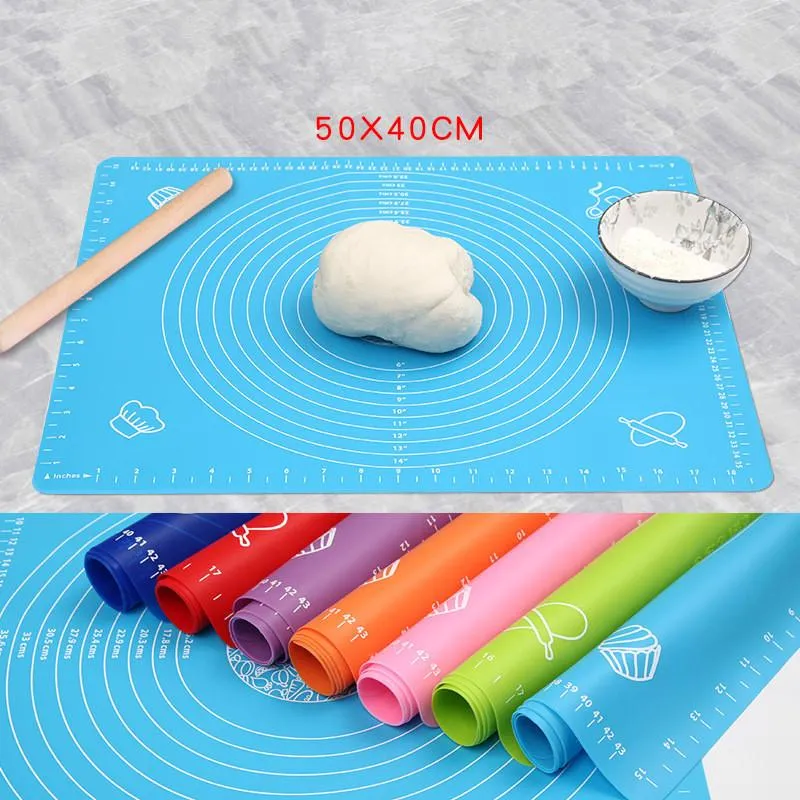 Silicone Baking Pad With Dial 50*40cm Non Stick Kneading Dough Mats