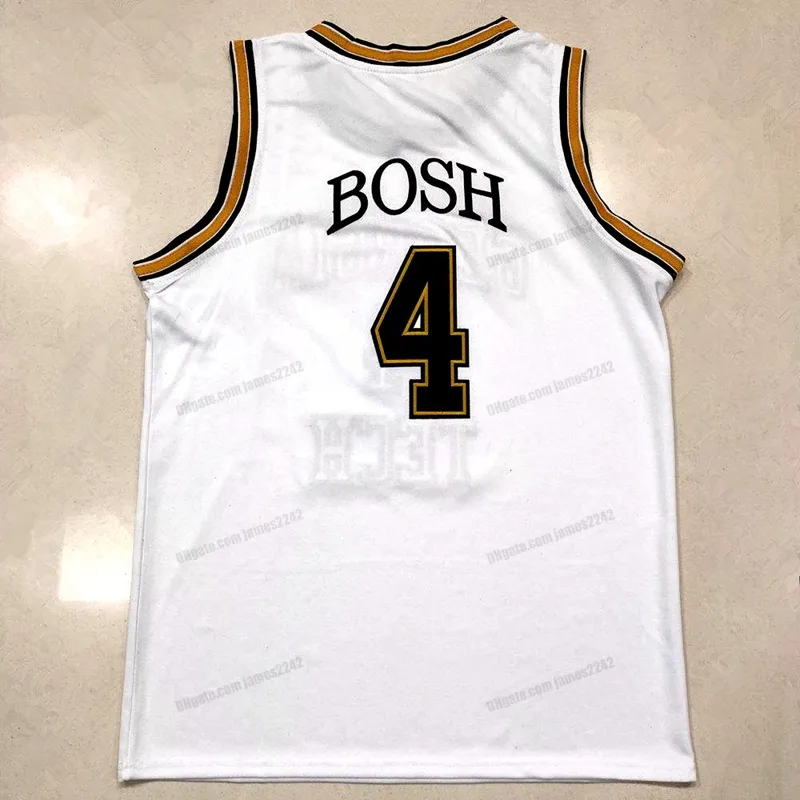Custom Chris Bosh 4 Basketball Jersey University of Georgia Tech College Men s Stitched White Gold Any Name Number Size S 4XL Vest Jerseys