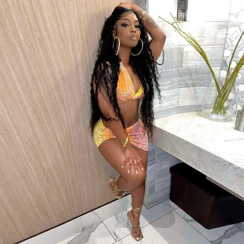 Sexy Vacation Two Piece Set Party Club Outfits Summer Clothes For