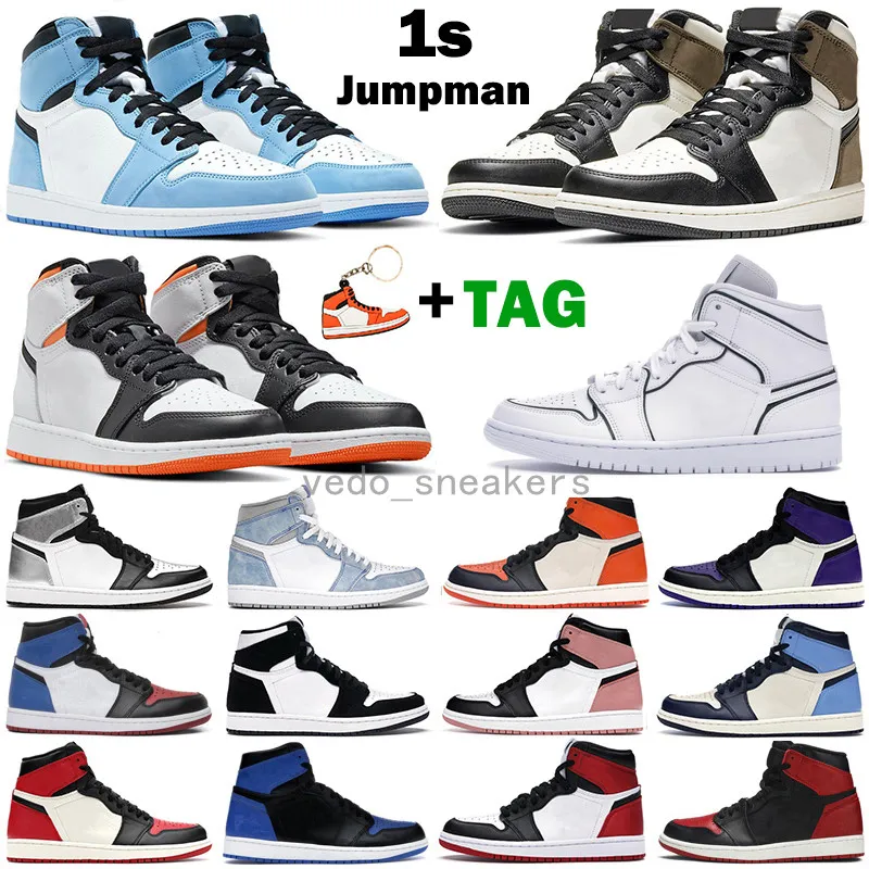 Jumpman 1 1S Düşük Basketbol Ayakkabıları Top 4 S OG UNC Mahkemesi Mor Yörünge Aurora Duman Gri Bred Üniversitesi Altın Eğitmenler Sneakers Boyutu 36-46
