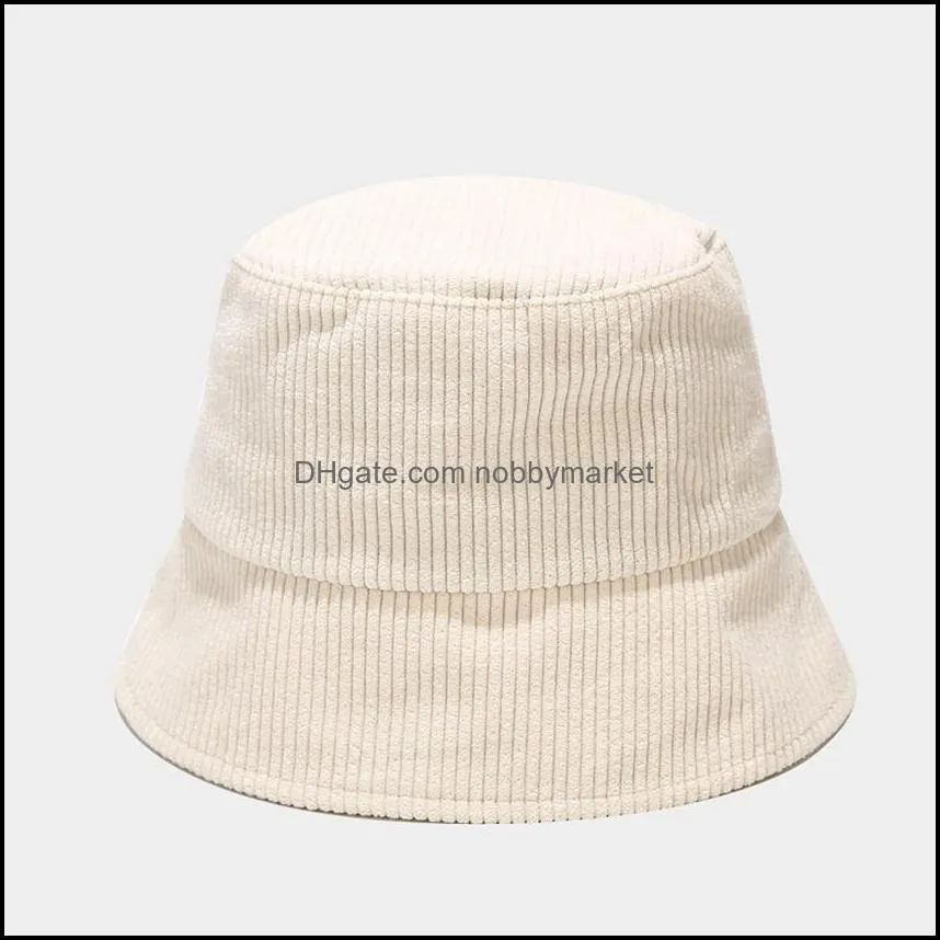 Corduroy 5 Solid Colors Simple Bucket Cap Corded Velveteen Couples Fisherman Tide Hat Spring Fall Winter Outdoor Sun by sea LLA569