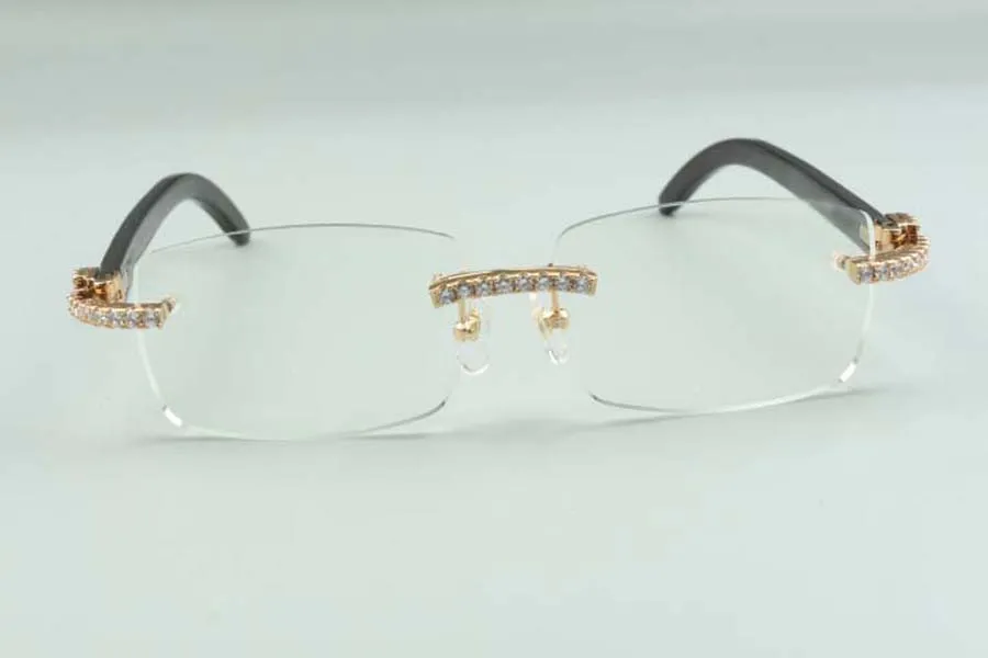 designers Sunglasses frame endlesses diamonds 35012 natural black buffalo horns glasses size: 55--140mm UNCF