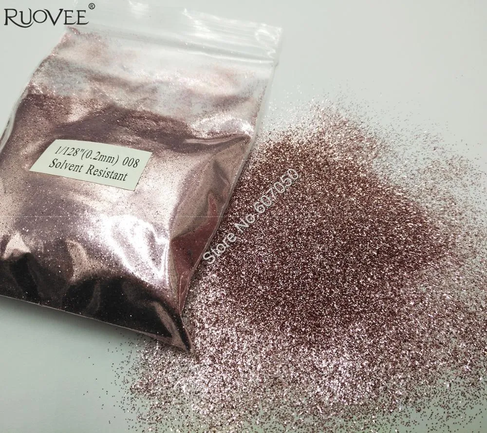 0,2 mm lösningsmedelsbeständig metallisk ros guldfärg Skinnande dammpulver för nagelkonst Makeup Glitter Craft Dekorationer