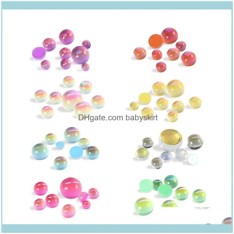 Nail Art Decorations Mermaid Color Half Round Pearl Mixed Gradiented Flatback ABS Rhinestone Pearls Beads Supplies For Professionals