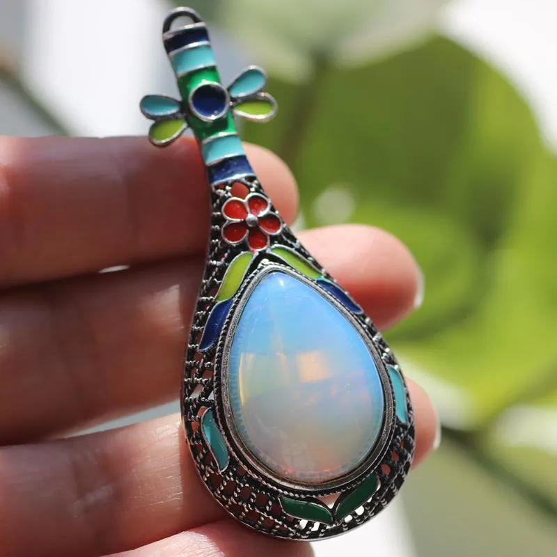 دبابيس، دبابيس farlena خمر دبابيس opal الطبيعية العقيق شبه الثمينة شارات النمط الصيني المينا lute للنساء