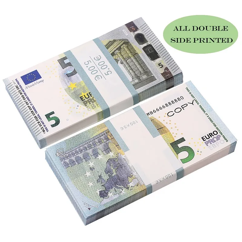 Prop Money Full Print 2 Sided One Stack US Dollar EU Bills for Movies April Fool Day KidsQK3T