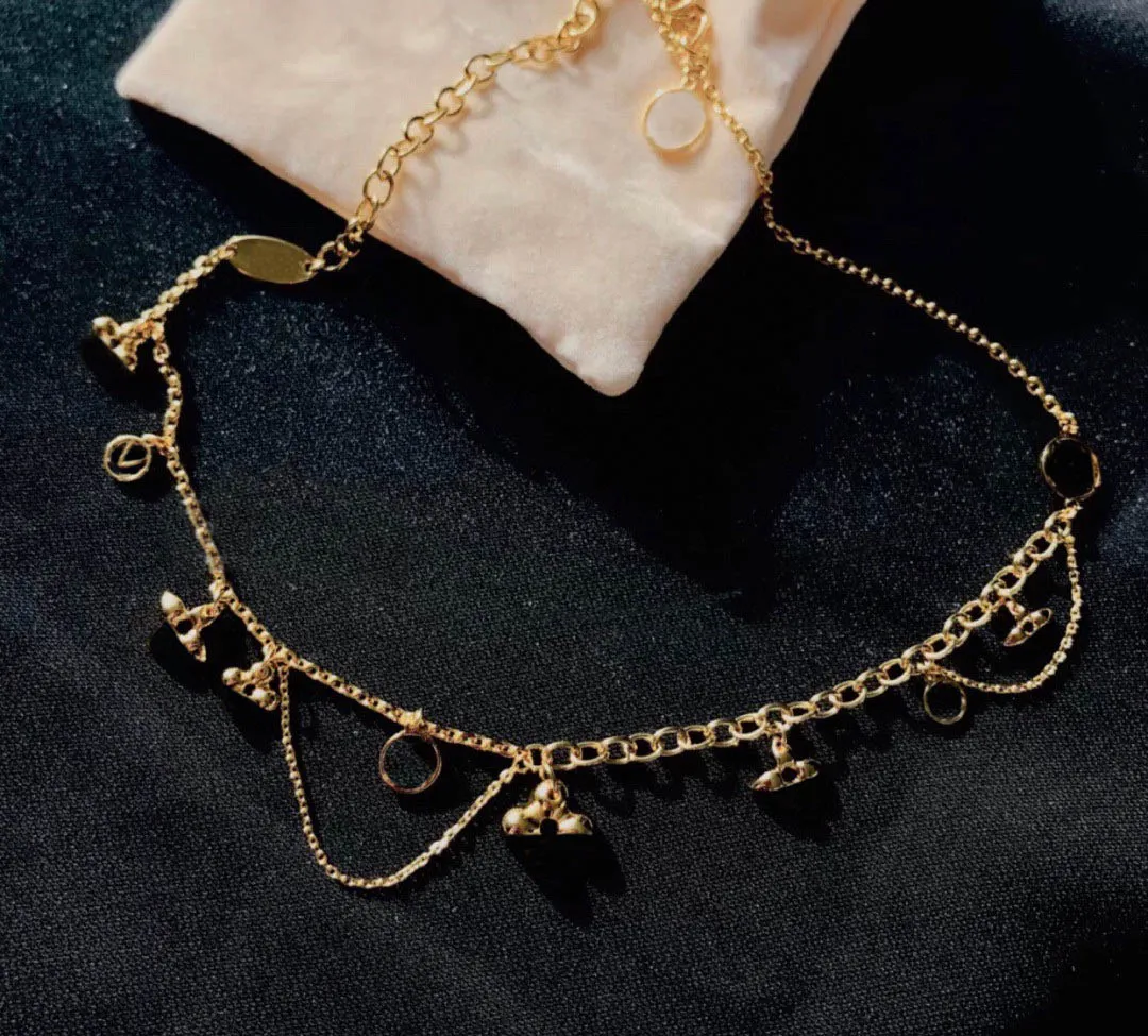 Moda ouro corrente colar pulseira para mulheres festa casamento casamento amantes presente jóias com caixa nrj
