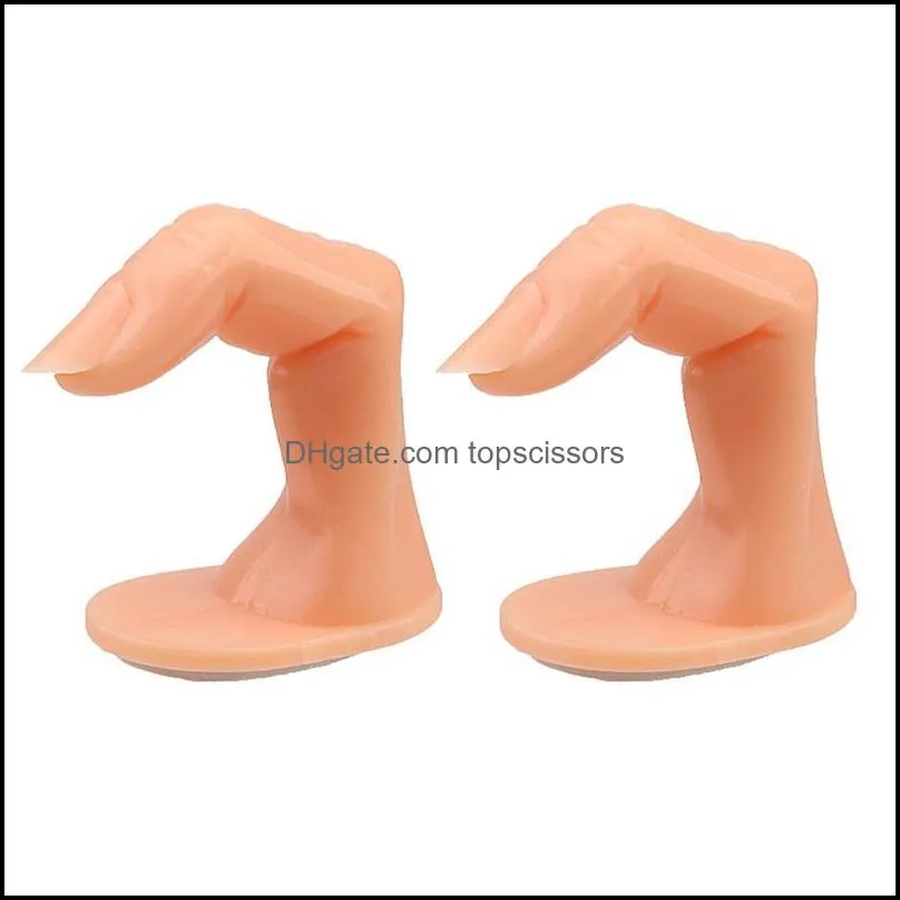 2pcs Nail Art Practice False Finger Acrylic UV Gel Manicure Training Stand Tools & Tip1