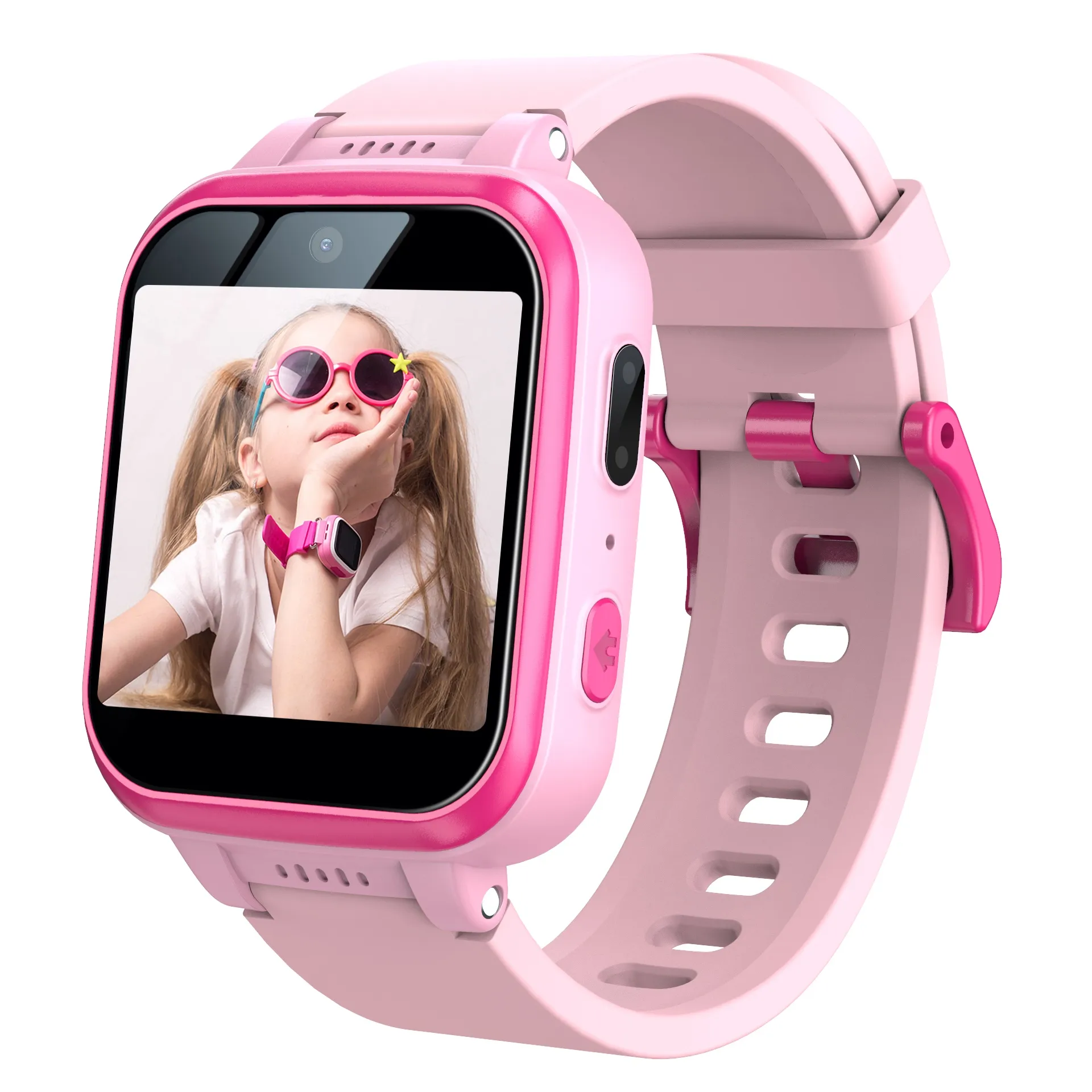 Y90 Kids Smart Watch Roze 1,54 inchﾠIPSﾠHDﾠTouchﾠScreenﾠDual Camera Ondersteunt 5000 foto's of 50 minuten video 36 wijzerplaten Kindervriend Stappenteller Sportpolshorloge